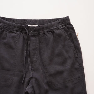 スプレンディッド リネン混 チャコールグレー イージーパンツ SPLENDID LINEN-MIX CHARCOAL-GRAY SIDE-LINE EASY PANTS WOMENS