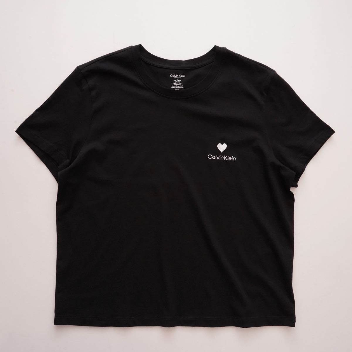 CK カルバンクライン ブラック 半袖 ハート＆ロゴTシャツ  CALVIN KLEIN BLACK S/S HEART&LOGO TEE T-SHIRT WOMENS