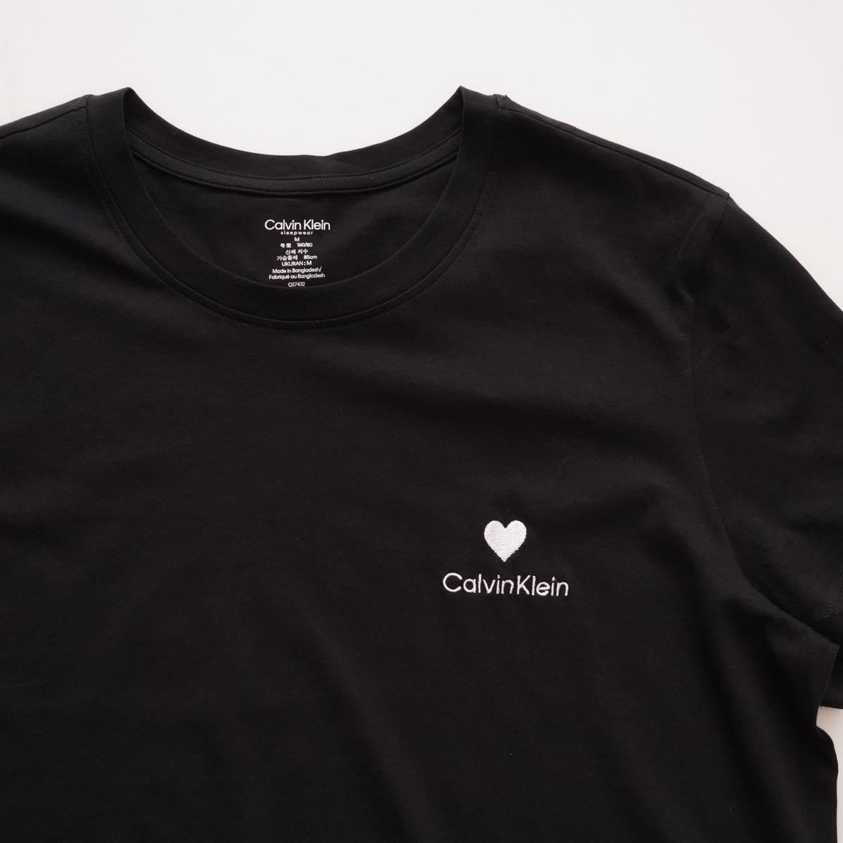 CK カルバンクライン ブラック 半袖 ハート＆ロゴTシャツ  CALVIN KLEIN BLACK S/S HEART&LOGO TEE T-SHIRT WOMENS