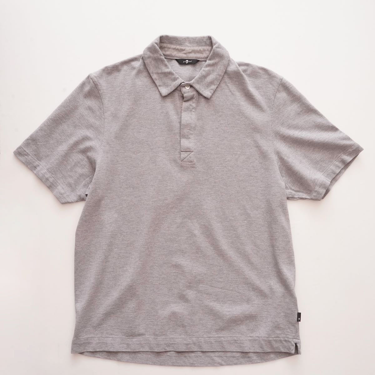セブンフォーオールマンカインド グレー 鹿の子 比翼ポロシャツ 7 FOR ALL MANKIND GRAY POLO SHIRT MENS