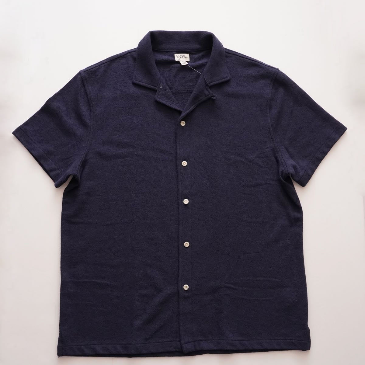 ジェークルー ネイビー 半袖 オープンカラーシャツ J.CREW NAVY S/S OPEN COLLAR SHIRTS MENS