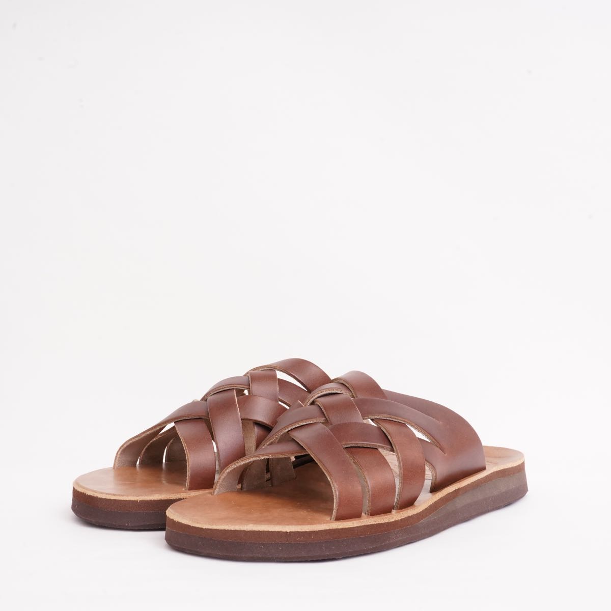 THE SANDALMAN WEAVE サンダルマン ウィーヴ ブラウン クロムエクセル サンダル アメリカ製 BROWN CHROMEXCEL WOODSTOCK SOLE MADE IN USA MEN