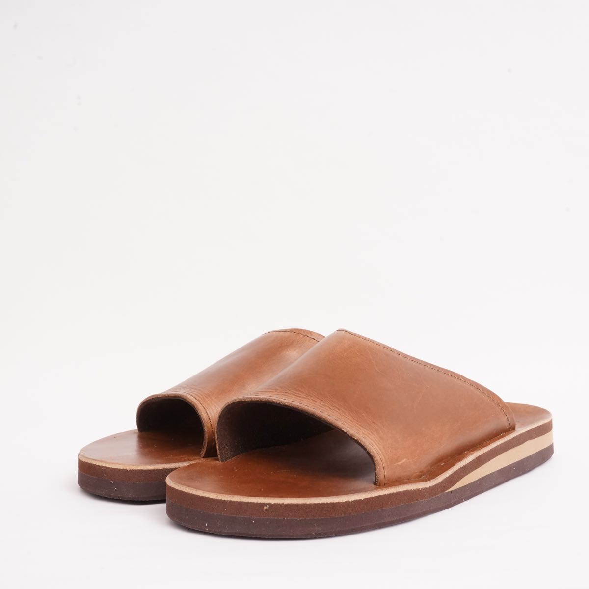 THE SANDALMAN SLIDERS サンダルマン スライダーズ タン クロムエクセル サンダル アメリカ製 TAN CHROMEXCEL MADE IN USA MEN