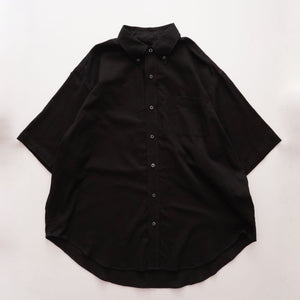 アドラーブル ブラック オーガニックコットン リラックスフィット 半袖ボタンダウンシャツ ADOLUVLE ORIGINAL BLACK ORGANIC COTTON  RELAX-FIT B.D. SHIRT