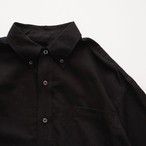 アドラーブル ブラック オーガニックコットン リラックスフィット 半袖ボタンダウンシャツ ADOLUVLE ORIGINAL BLACK ORGANIC COTTON  RELAX-FIT B.D. SHIRT