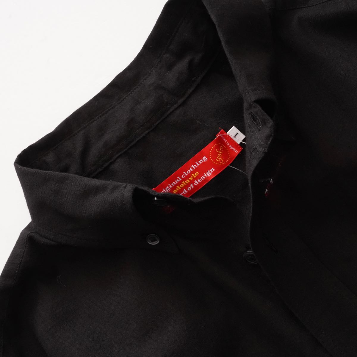 アドラーブル ブラック オーガニックコットン リラックスフィット 半袖ボタンダウンシャツ ADOLUVLE ORIGINAL BLACK ORGANIC COTTON  RELAX-FIT B.D. SHIRT