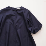 画像をギャラリービューアに読み込む, THOMAS MASON トーマスメイソン R/R  リタ ネイビー パフスリーブドレス NAVY PUF SLEEVE DRESS WOMEN
