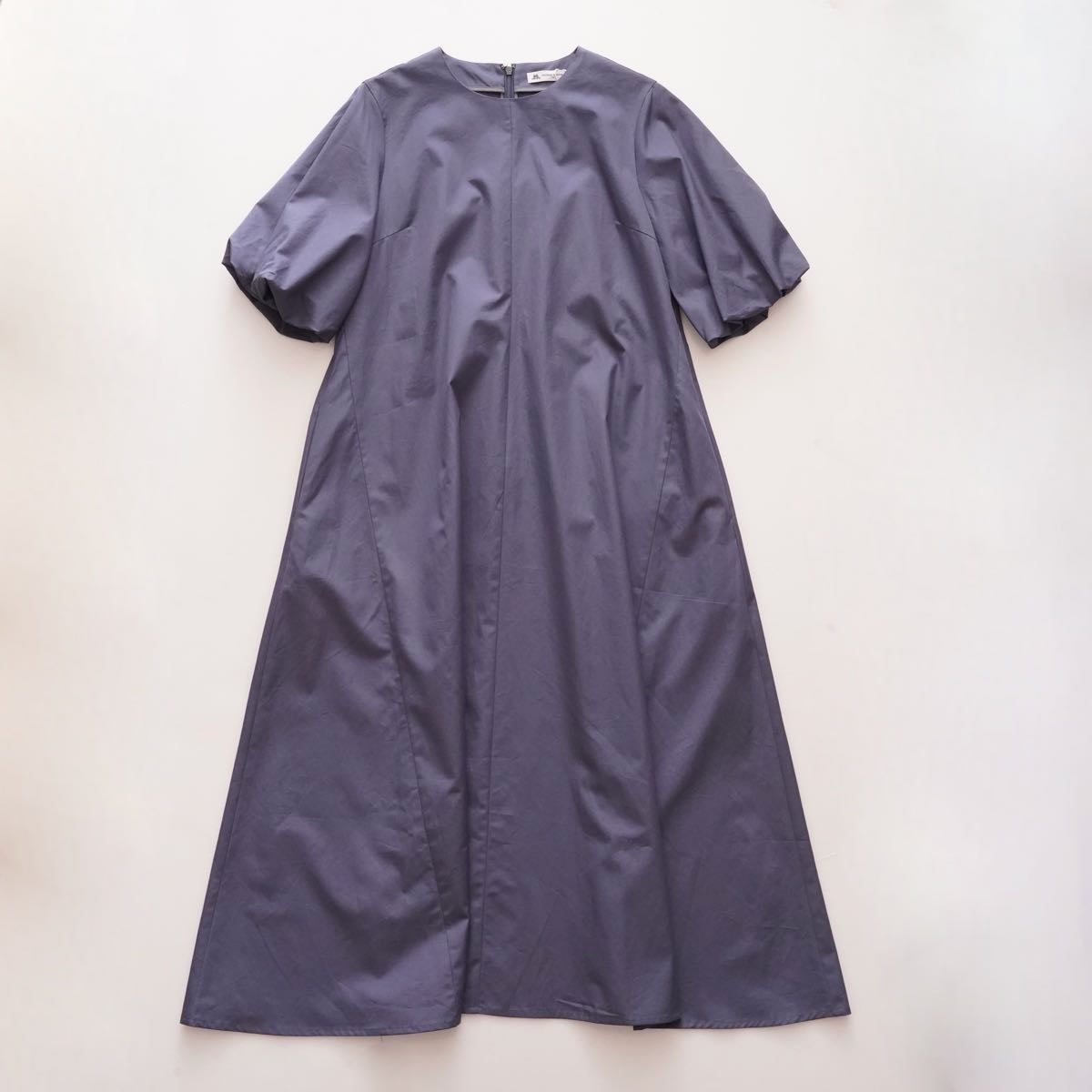 THOMAS MASON トーマスメイソン R/R  リタ ブルーグレー パフスリーブドレス GRAY-BLUE PUF SLEEVE DRESS WOMEN