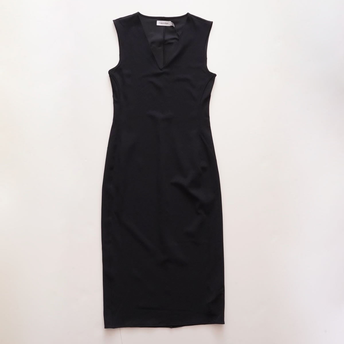 CK カルバンクライン ブラック Vネック ワンピース CALVIN KLEIN BLACK V-NECK DRESS WOMENS