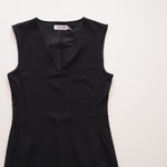 画像をギャラリービューアに読み込む, CK カルバンクライン ブラック Vネック ワンピース CALVIN KLEIN BLACK V-NECK DRESS WOMENS
