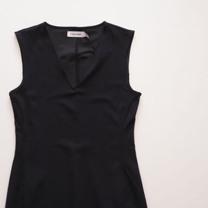 CK カルバンクライン ブラック Vネック ワンピース CALVIN KLEIN BLACK V-NECK DRESS WOMENS