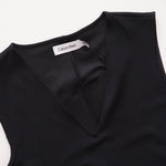 画像をギャラリービューアに読み込む, CK カルバンクライン ブラック Vネック ワンピース CALVIN KLEIN BLACK V-NECK DRESS WOMENS
