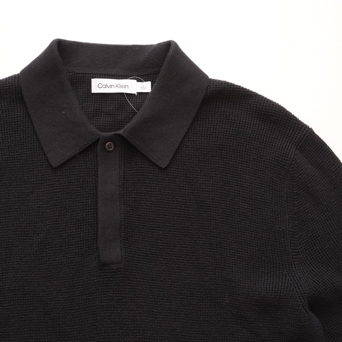CK カルバンクライン ワッフル ポロ ニット CALVIN KLEIN  WAFFLE POLO KNIT SWEATER MENS