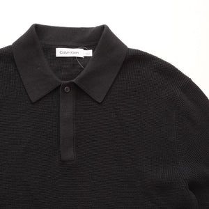 CK カルバンクライン ワッフル ポロ ニット CALVIN KLEIN  WAFFLE POLO KNIT SWEATER MENS