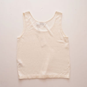 CK カルバンクライン オフホワイト リネン ニットタンクトップ ノースリーブトップ CALVIN KLEIN OFF-WHITE TANK TOP SLEEVELESS TOP WOMENS