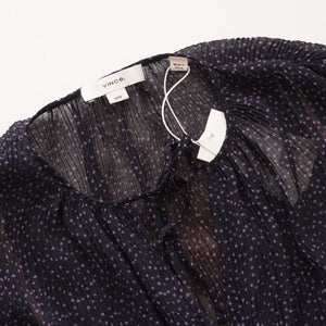 ヴィンス ビンス ネイビー ピンドット柄 シフォンワンピース ドレス VINCE NAVY PIN DOTS CHIFFON DRESS WOMEN