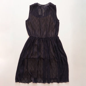 ヴィンス ビンス ネイビー ピンドット柄 シフォンワンピース ドレス VINCE NAVY PIN DOTS CHIFFON DRESS WOMEN