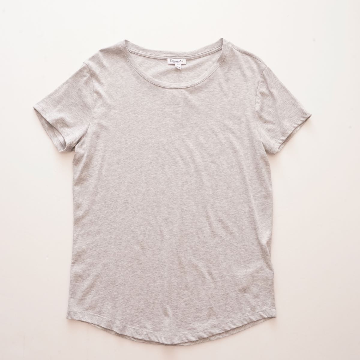 スプレンディッド グレー ショートスリーブ Tシャツ SPLENDID GRY SHORT SLEEVE CREW-NECK TEE WOMENS