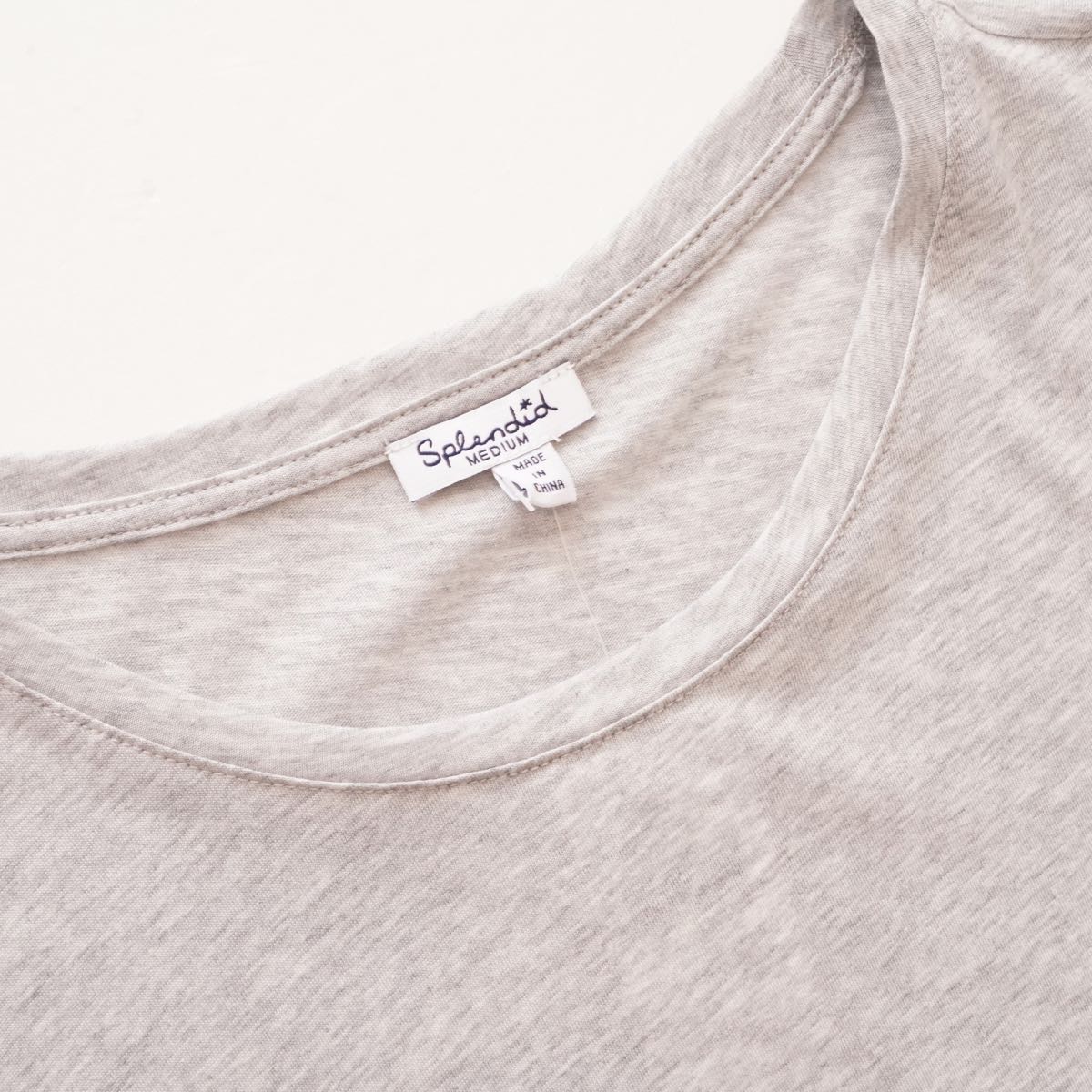 スプレンディッド グレー ショートスリーブ Tシャツ SPLENDID GRY SHORT SLEEVE CREW-NECK TEE WOMENS