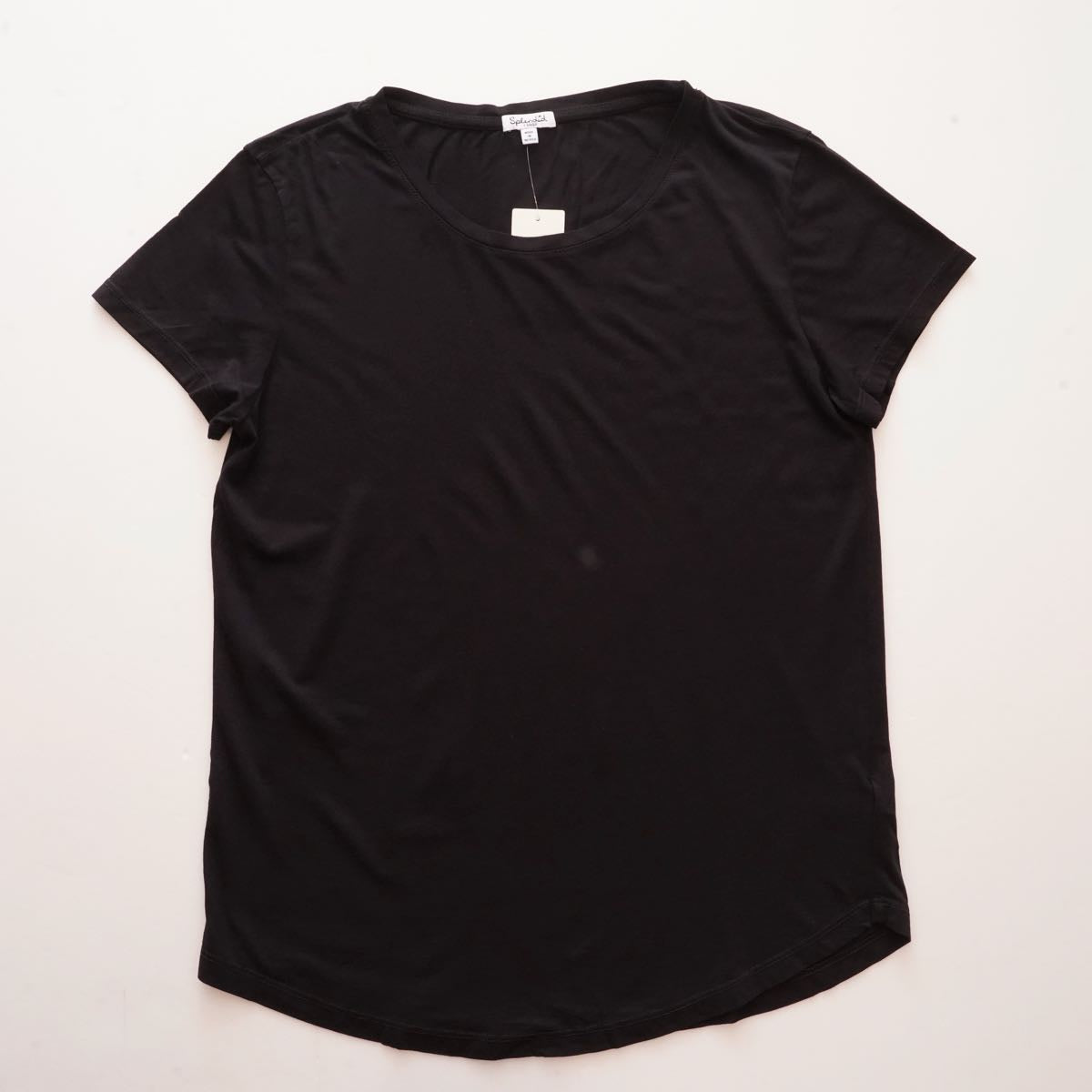 スプレンディッド ブラック ショートスリーブ Tシャツ SPLENDID BLACK SHORT SLEEVE CREW-NECK TEE WOMENS