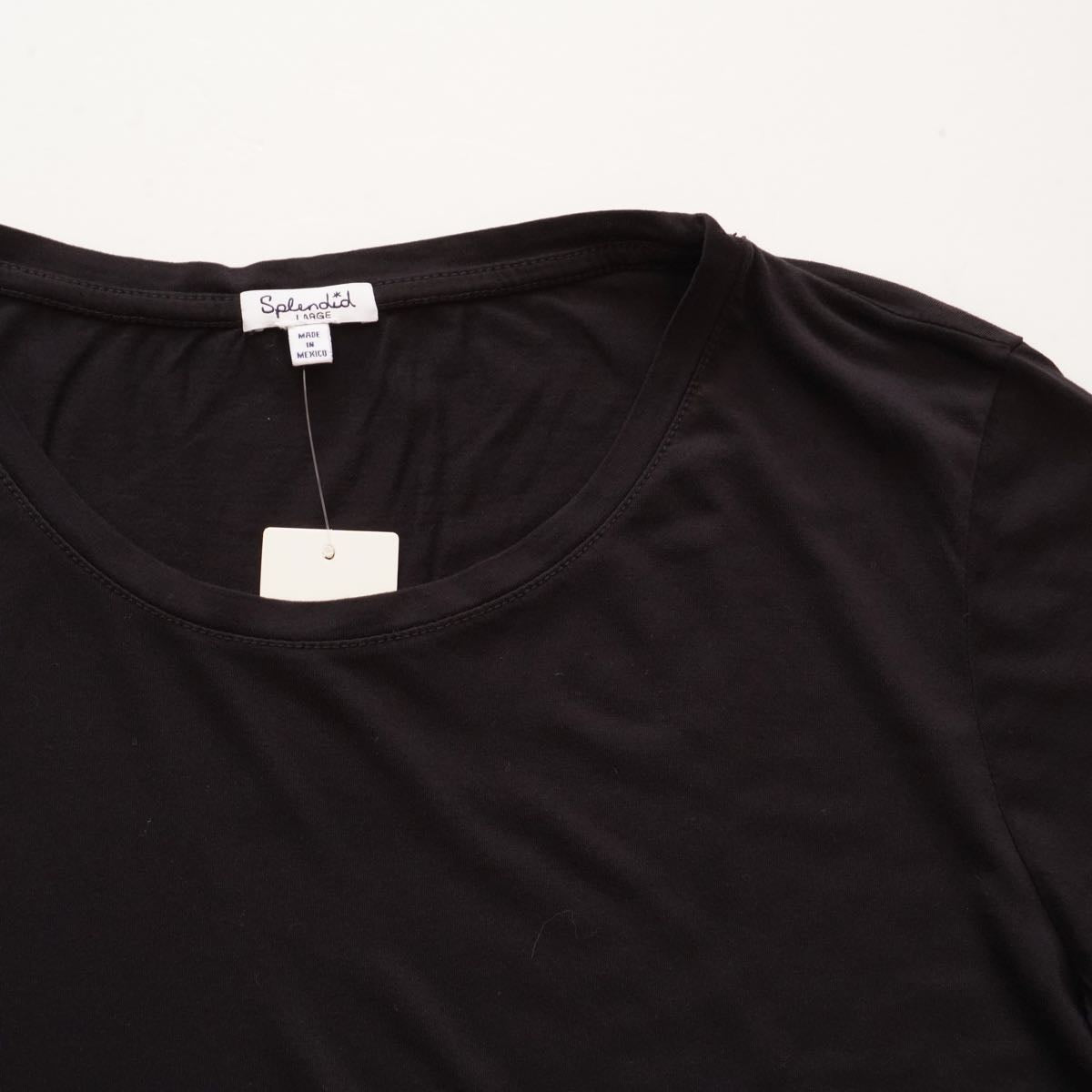 スプレンディッド ブラック ショートスリーブ Tシャツ SPLENDID BLACK SHORT SLEEVE CREW-NECK TEE WOMENS