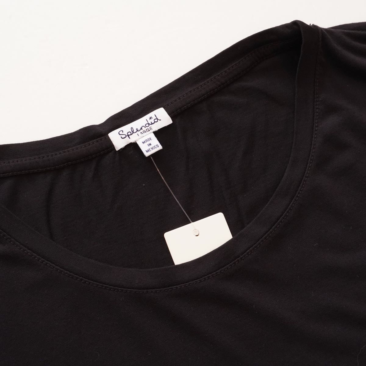 スプレンディッド ブラック ショートスリーブ Tシャツ SPLENDID BLACK SHORT SLEEVE CREW-NECK TEE WOMENS