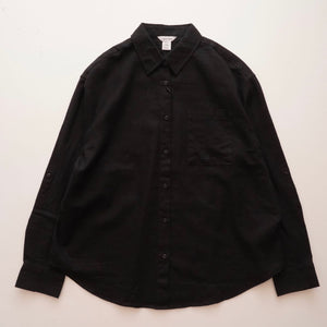 CK カルバンクライン ブラック リネン×コットン オーバーサイズ ポケットシャツ  CALVIN KLEIN LINEN COTTON OVER-SIZE POCKET SHIRT WOMENS