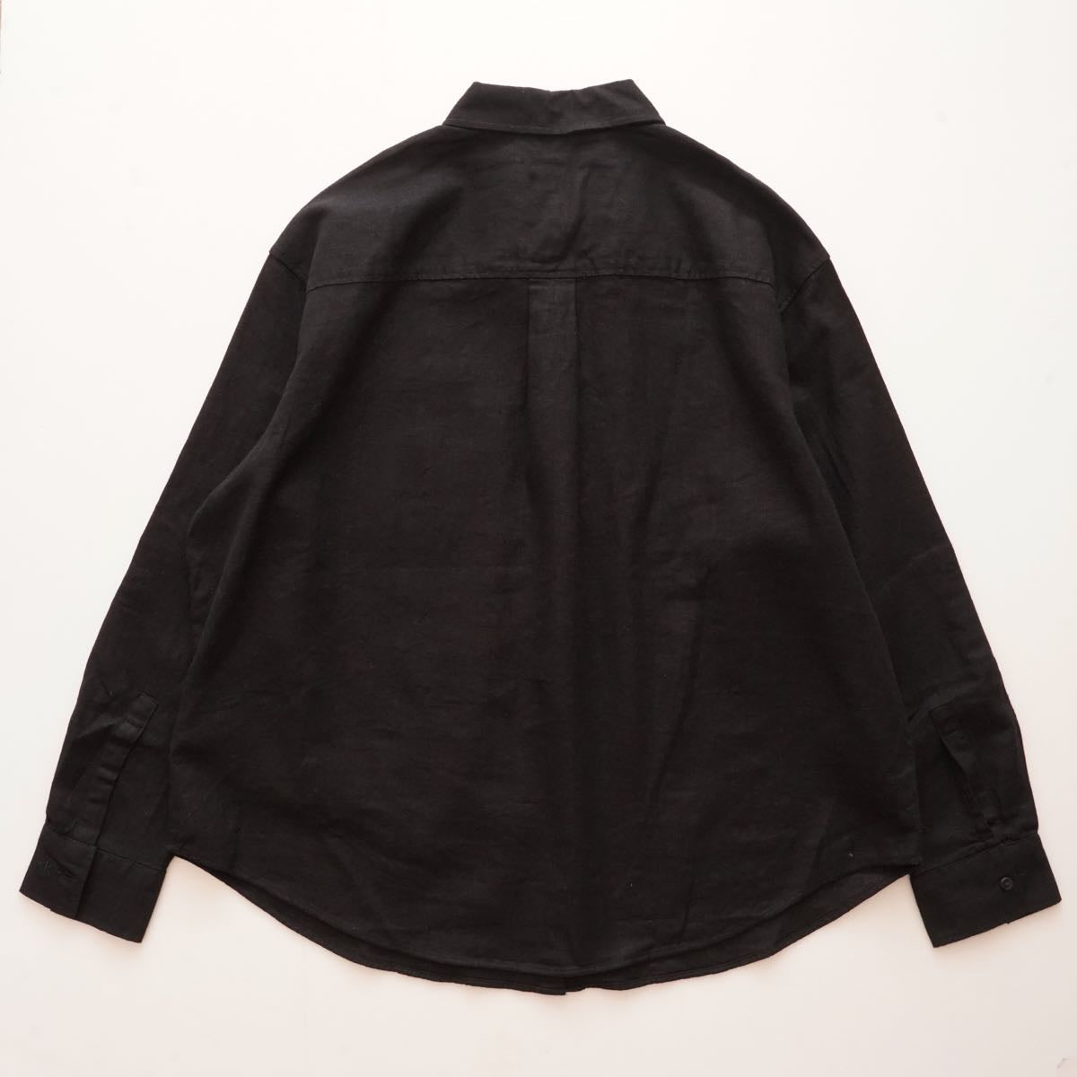 CK カルバンクライン ブラック リネン×コットン オーバーサイズ ポケットシャツ  CALVIN KLEIN LINEN COTTON OVER-SIZE POCKET SHIRT WOMENS