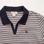 画像をギャラリービューアに読み込む, CK カルバンクライン ジーンズ ネイビー 半袖 ボーダー スキッパーポロ CALVIN KLEIN JEANS NAVY BORDER SHORT-SLEEVE POLO WOMENS
