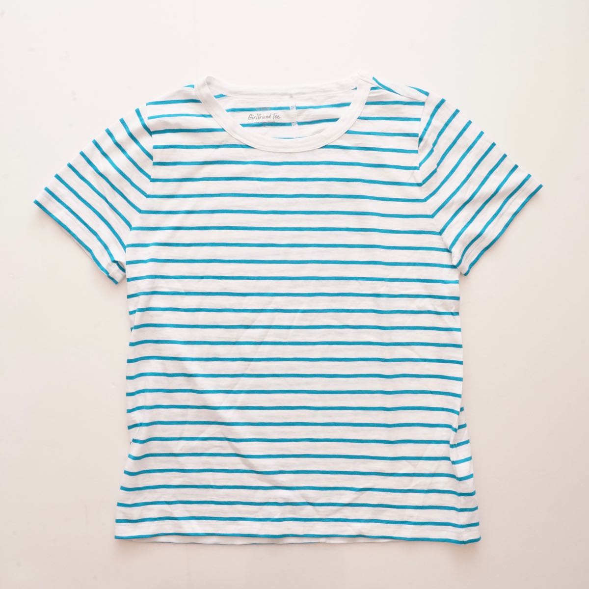 ジェイクルー ホワイト×ブルー ボーダー コットン Tシャツ J.CREW WHITE BLUE BORDER TEE COTTON T-SHIRTS WOMENS