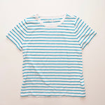 画像をギャラリービューアに読み込む, ジェイクルー ホワイト×ブルー ボーダー コットン Tシャツ J.CREW WHITE BLUE BORDER TEE COTTON T-SHIRTS WOMENS
