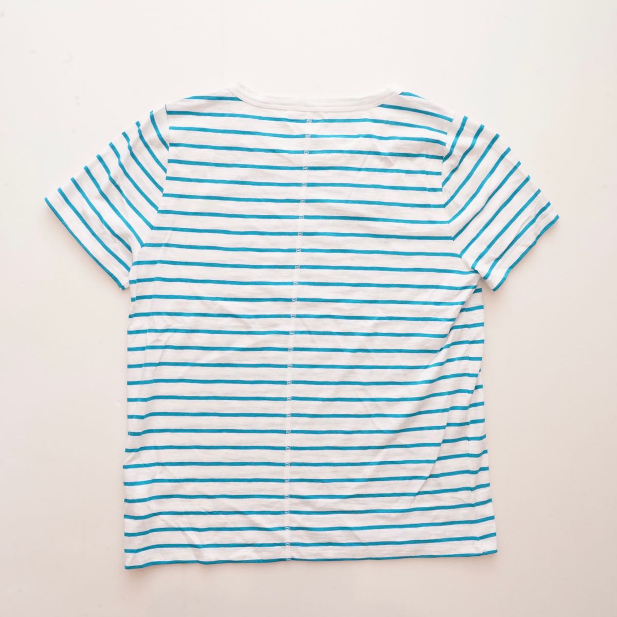 ジェイクルー ホワイト×ブルー ボーダー コットン Tシャツ J.CREW WHITE BLUE BORDER TEE COTTON T-SHIRTS WOMENS