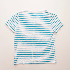 ジェイクルー ホワイト×ブルー ボーダー コットン Tシャツ J.CREW WHITE BLUE BORDER TEE COTTON T-SHIRTS WOMENS