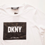 画像をギャラリービューアに読み込む, DKNY ダナキャランニューヨーク ホワイト スクエアロゴ プリント Tシャツ WHITE SQUARE LOGO PRINT TEE WOMEN
