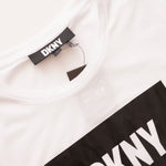 画像をギャラリービューアに読み込む, DKNY ダナキャランニューヨーク ホワイト スクエアロゴ プリント Tシャツ WHITE SQUARE LOGO PRINT TEE WOMEN
