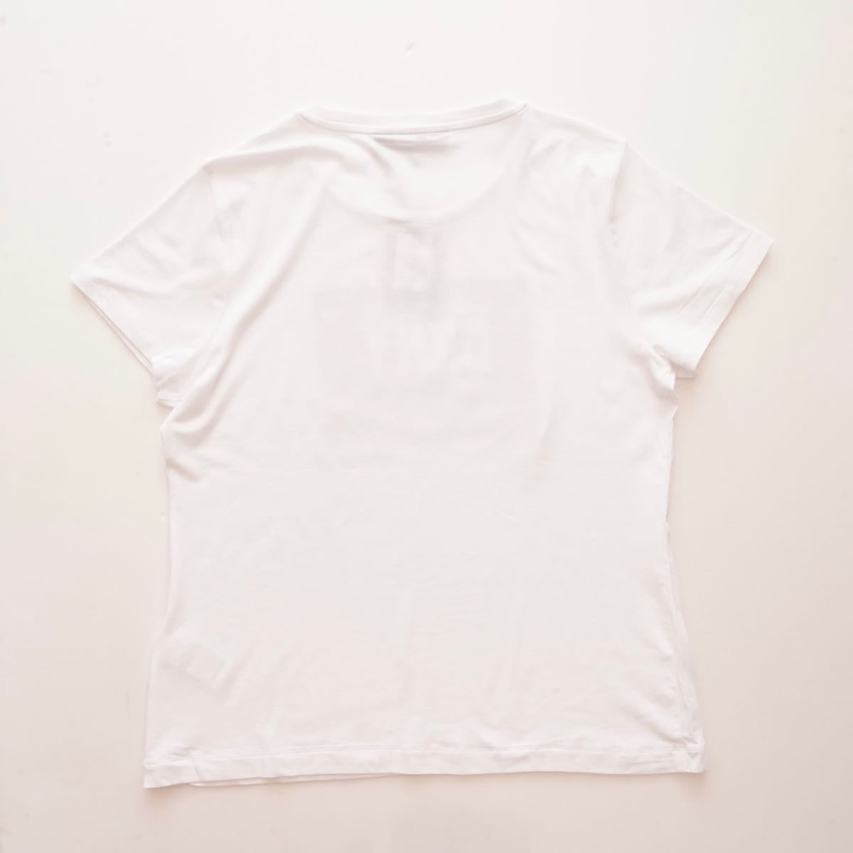 DKNY ダナキャランニューヨーク ホワイト スクエアロゴ プリント Tシャツ WHITE SQUARE LOGO PRINT TEE WOMEN