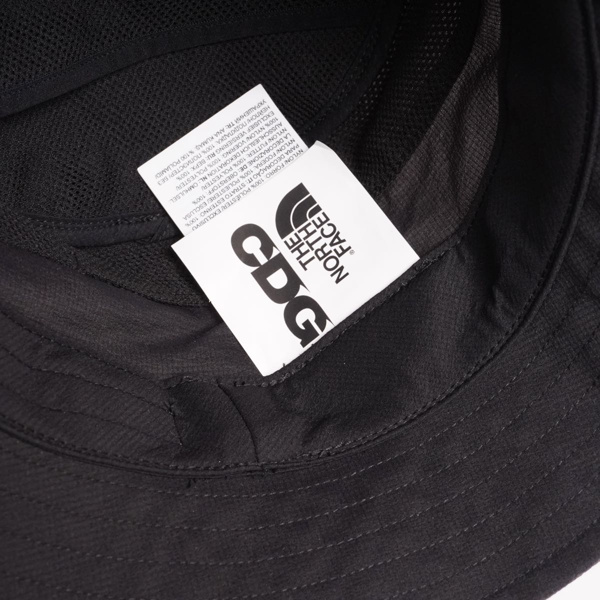 ノースフェイス×コムデギャルソン ブラック リップストップ パッカブル バケットハット THE NORTH FACE × CDG Comme des Garcons RIPSTOP PACKABLE BUCKET HAT BLACK