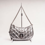 画像をギャラリービューアに読み込む, KARL LAGERFELD PARIS カールラガーフェルド シルバー スパンコールレザー ショルダー バッグ SILVER LEATHER SHOULDER BAG

