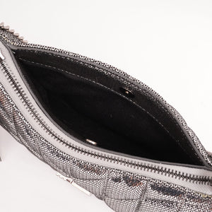 KARL LAGERFELD PARIS カールラガーフェルド シルバー スパンコールレザー ショルダー バッグ SILVER LEATHER SHOULDER BAG