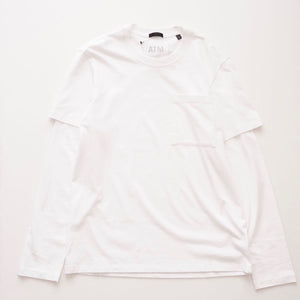 ATM Anthony Thomas Melillo エーティーエム アンソニー トーマス メリロ ホワイト レイヤードデザイン ポケットTシャツ WHITE LAYERED POCKET TEE MEN