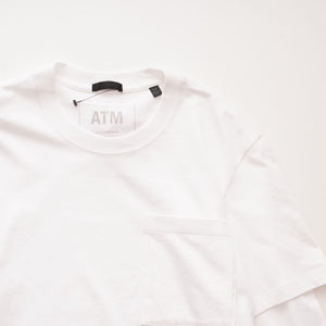 ATM Anthony Thomas Melillo エーティーエム アンソニー トーマス メリロ ホワイト レイヤードデザイン ポケットTシャツ WHITE LAYERED POCKET TEE MEN
