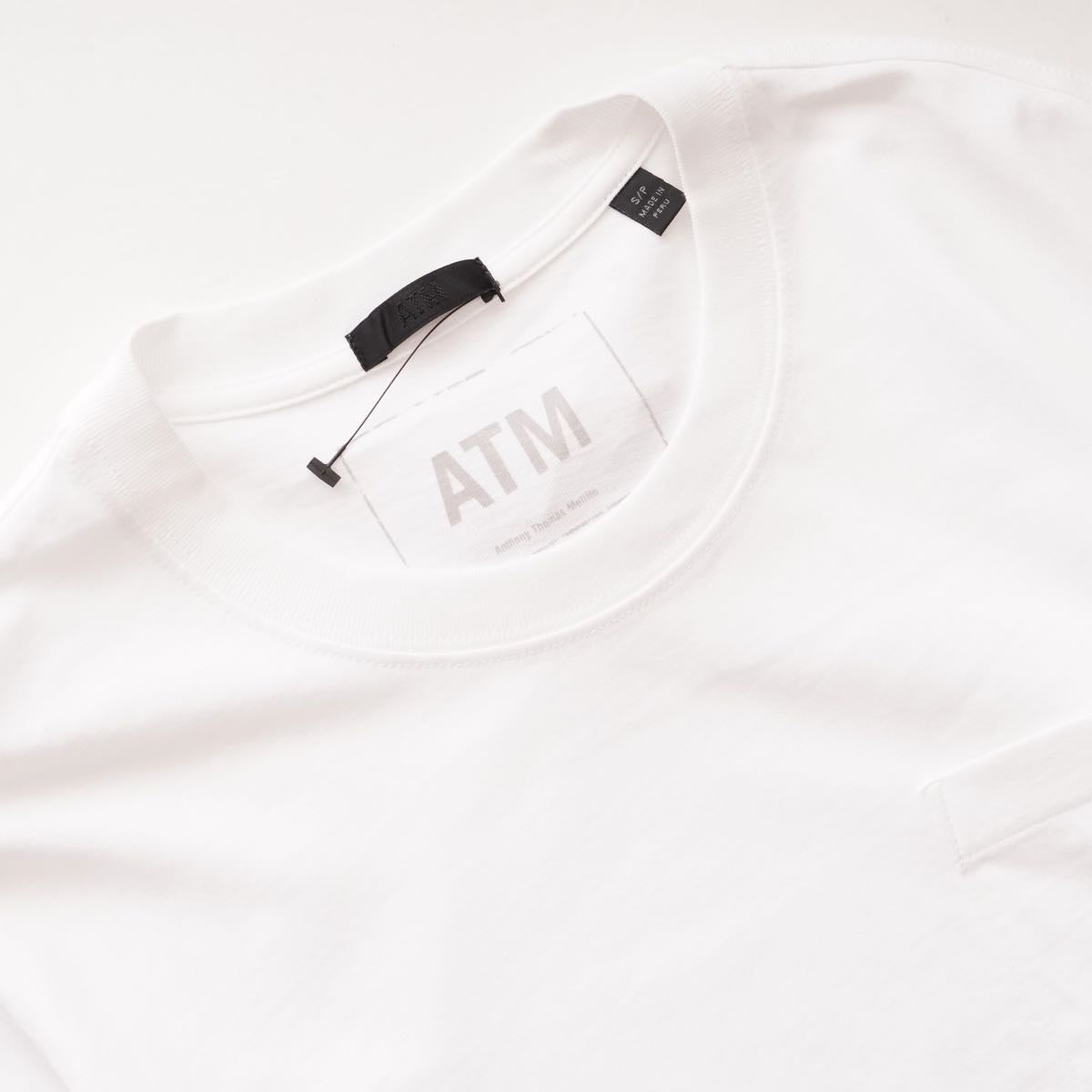 ATM Anthony Thomas Melillo エーティーエム アンソニー トーマス メリロ ホワイト レイヤードデザイン ポケットTシャツ WHITE LAYERED POCKET TEE MEN