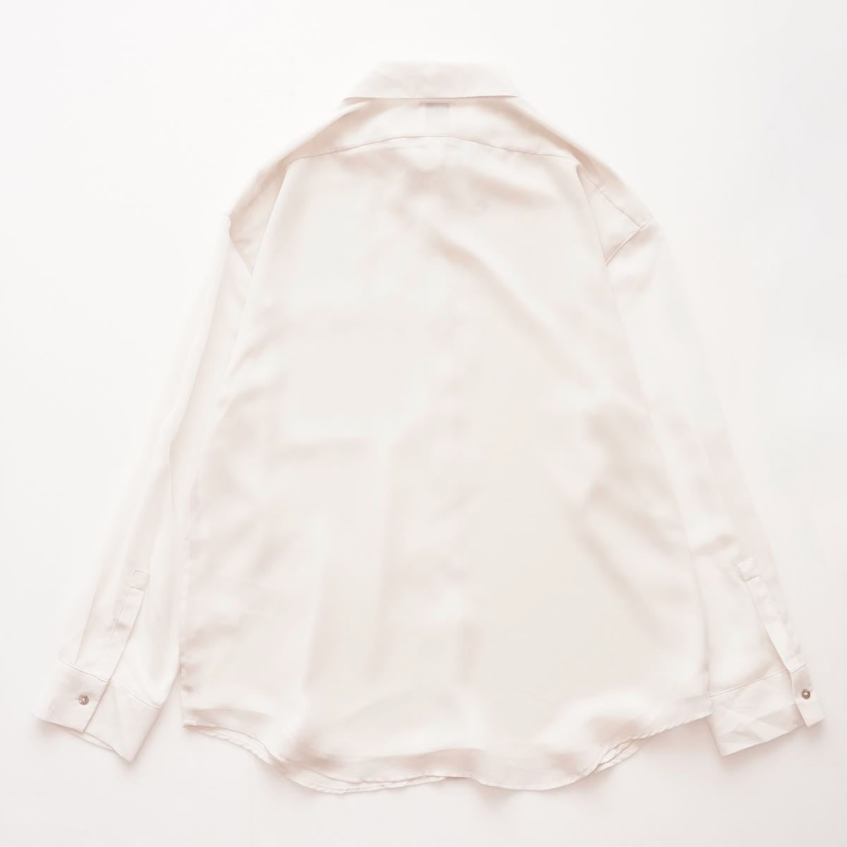 CK カルバンクライン オフホワイト ポリエステル シアースリーブ ブラウス ポケットシャツ  CALVIN KLEIN OFF-WHITE SHEER SLEEVE BLOUSE POCKET SHIRT WOMENS