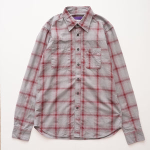 BEVILACQUA ベヴィラクア イタリア製 コットン グレー×ボルドー チェックシャツ GRAY×BORDEAUX COTTON CHECK SHIRT WOMEN