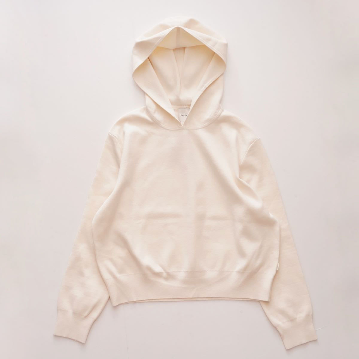 CK カルバンクライン オフホワイト ニット フーディ パーカー CALVIN KLEIN OFF WHITE KNIT HOODIE WOMENS