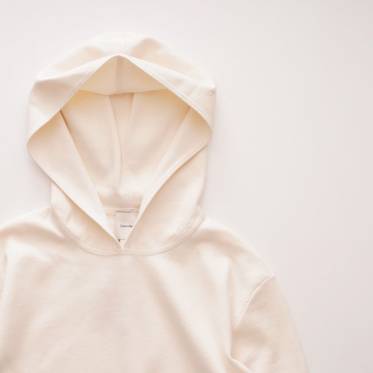 CK カルバンクライン オフホワイト ニット フーディ パーカー CALVIN KLEIN OFF WHITE KNIT HOODIE WOMENS