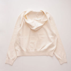 CK カルバンクライン オフホワイト ニット フーディ パーカー CALVIN KLEIN OFF WHITE KNIT HOODIE WOMENS