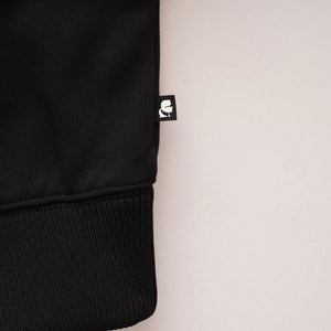 KARL LAGERFELD PARIS カールラガーフェルド ブラック 切り替え パーカー ロゴテープ フーディ BLACK HOODIE WOMEN
