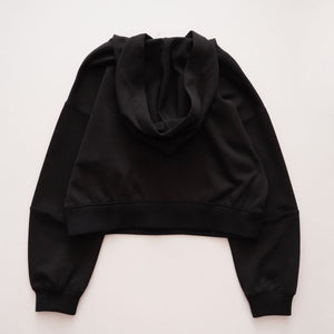 KARL LAGERFELD PARIS カールラガーフェルド ブラック 切り替え パーカー ロゴテープ フーディ BLACK HOODIE WOMEN