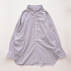 アドラーブル ホワイト×ネイビー ストライプ スプリットラグランスリーブ ビッグシルエット シャツ ADOLUVLE ORIGINAL WHITE NAVY SPLIT RAGLAN SLEEVE STRIPED BIG SHIRT LONG SLEEVE